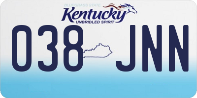 KY license plate 038JNN