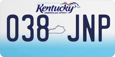 KY license plate 038JNP