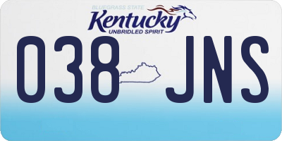 KY license plate 038JNS