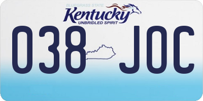 KY license plate 038JOC