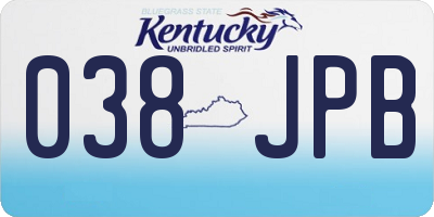 KY license plate 038JPB