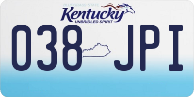 KY license plate 038JPI