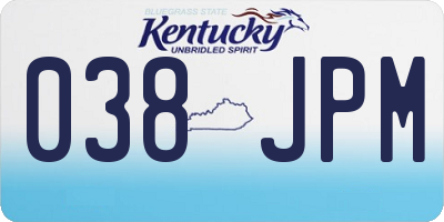 KY license plate 038JPM