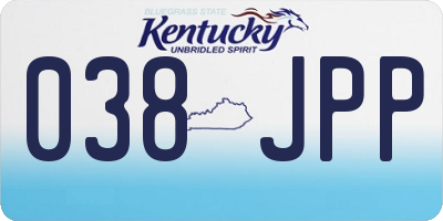 KY license plate 038JPP