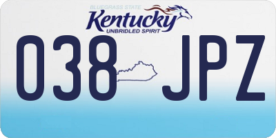 KY license plate 038JPZ