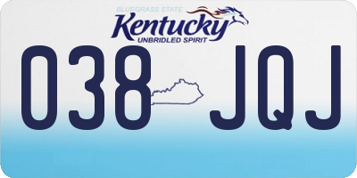 KY license plate 038JQJ