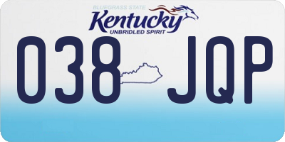 KY license plate 038JQP