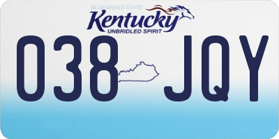 KY license plate 038JQY