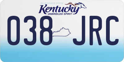 KY license plate 038JRC