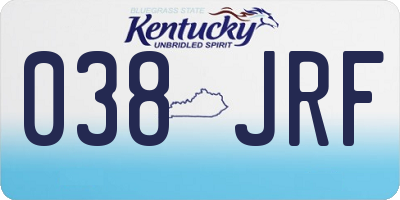 KY license plate 038JRF