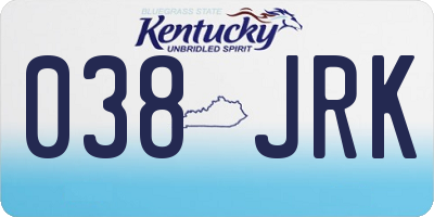 KY license plate 038JRK