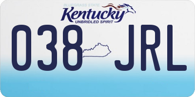 KY license plate 038JRL