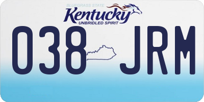 KY license plate 038JRM