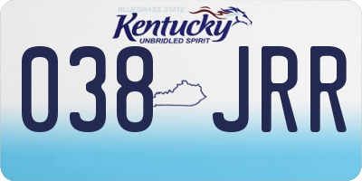 KY license plate 038JRR
