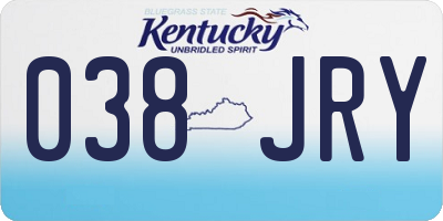 KY license plate 038JRY