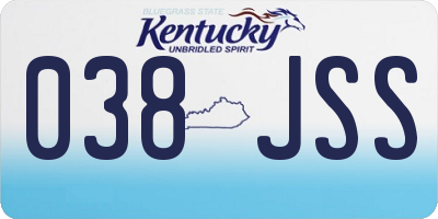 KY license plate 038JSS
