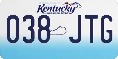 KY license plate 038JTG