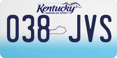 KY license plate 038JVS