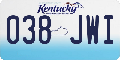 KY license plate 038JWI