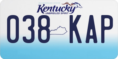 KY license plate 038KAP