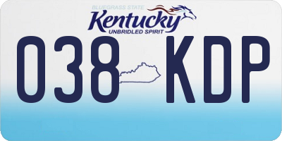 KY license plate 038KDP