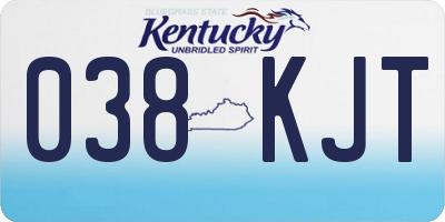KY license plate 038KJT