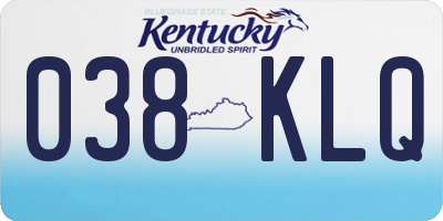 KY license plate 038KLQ