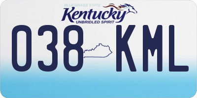 KY license plate 038KML