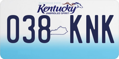 KY license plate 038KNK