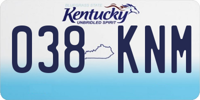 KY license plate 038KNM