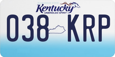 KY license plate 038KRP