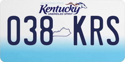 KY license plate 038KRS