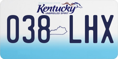 KY license plate 038LHX