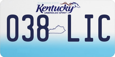 KY license plate 038LIC