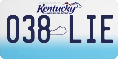 KY license plate 038LIE