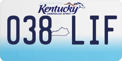 KY license plate 038LIF