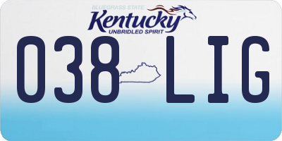 KY license plate 038LIG