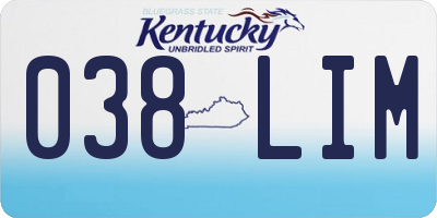 KY license plate 038LIM