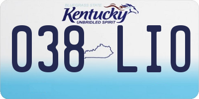 KY license plate 038LIO