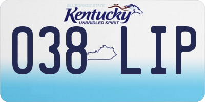 KY license plate 038LIP