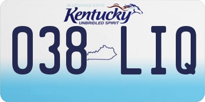 KY license plate 038LIQ