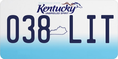 KY license plate 038LIT