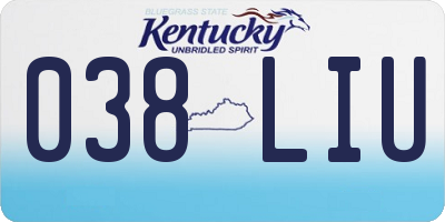 KY license plate 038LIU