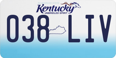 KY license plate 038LIV