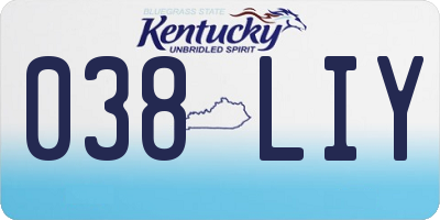 KY license plate 038LIY