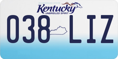 KY license plate 038LIZ