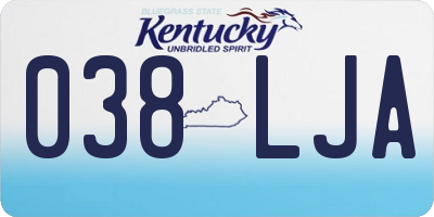 KY license plate 038LJA