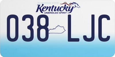 KY license plate 038LJC