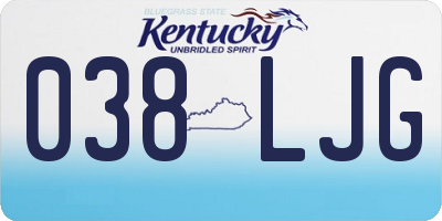 KY license plate 038LJG