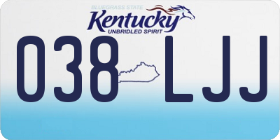 KY license plate 038LJJ